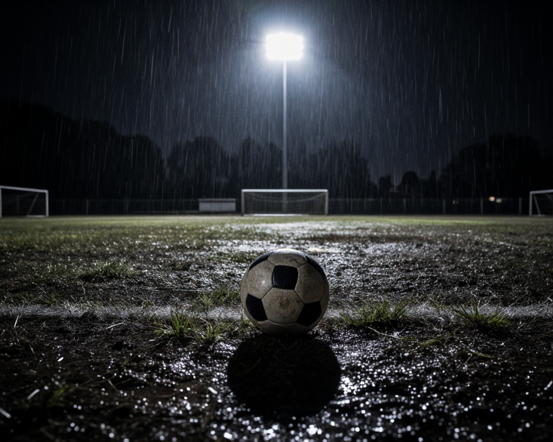 Symbolic image of football failure and structural decay