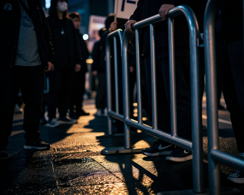 Tense Protest Scene